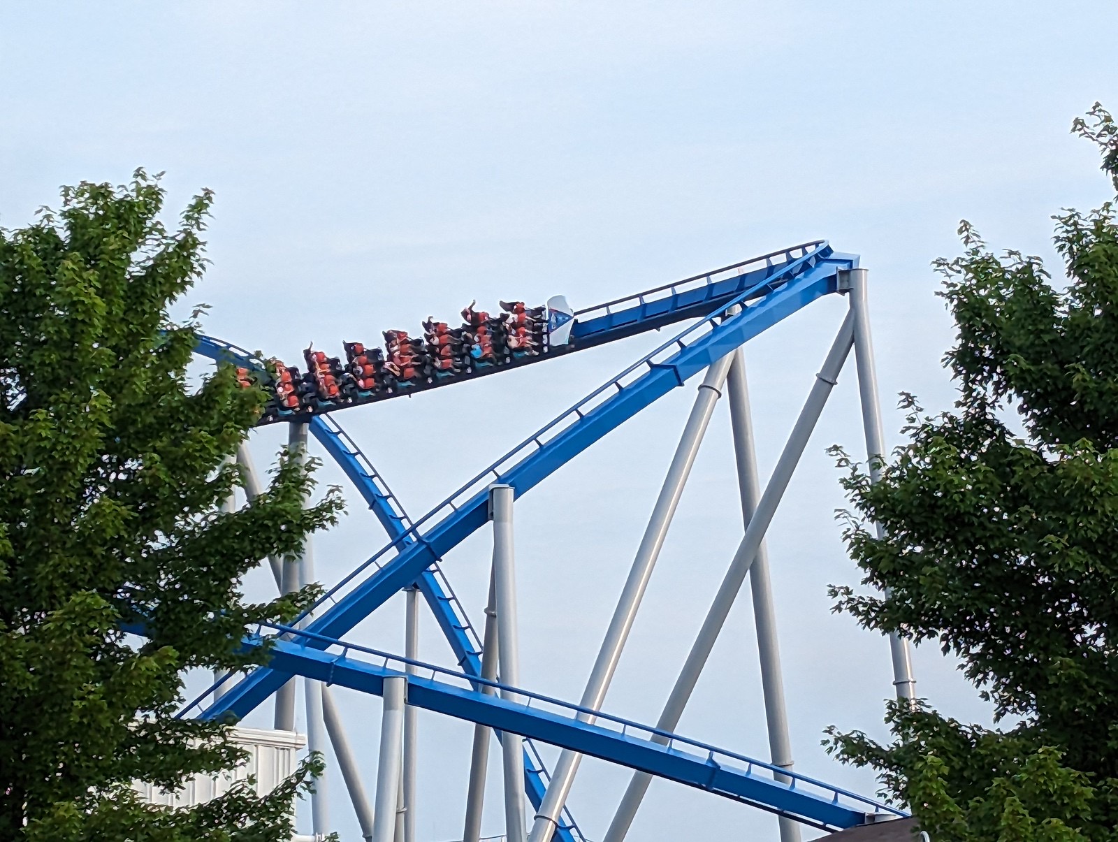 Orion lift hill and first drop at Kings Island